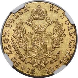 Królestwo Kongresowe, Aleksander I, 50 złotych 1818 IB, Warszawa