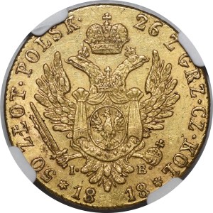 Congress Kingdom, Alexander I, 50 gold 1818 IB, Warsaw