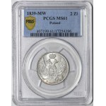 Polska, Zabór rosyjski, 30 kopiejek = 2 złote 1839 MW, Warszawa