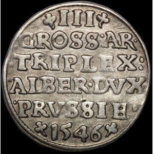 Prusy Książęce, Albrecht Hohenzollern, Trojak 1546, Królewiec - nieopisany