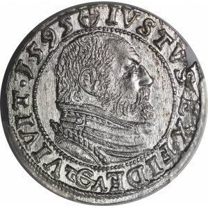 Prusy Książęce, Jerzy Fryderyk von Ansbach, Grosz 1595, Królewiec - rzadki i piękny