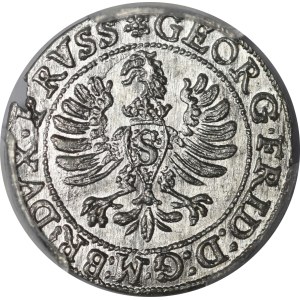 Prusy Książęce, Jerzy Fryderyk von Ansbach, Grosz 1595, Królewiec - rzadki i piękny