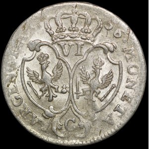 Niemcy, Prusy, Fryderyk II Wielki, elektor Brandenburgii jako Fryderyk IV, Szóstak 1754 C, Kleve