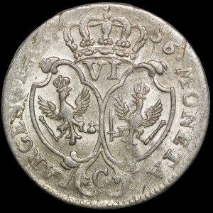 Germany, Prussia, Frederick II the Great, Elector of Brandenburg as Frederick IV, Sixpence 1754 C, Kleve