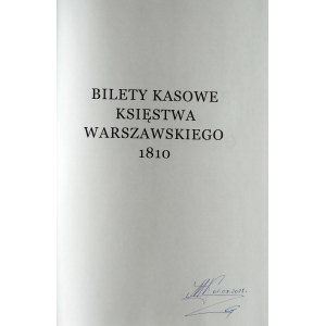 M. Kozłowski: Bilety kasowe Księstwa Warszawskiego 1810 - autograf