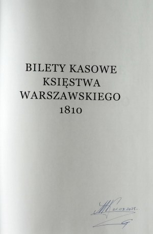 M. Kozlowski: Cash tickets of the Duchy of Warsaw 1810 - autograph.