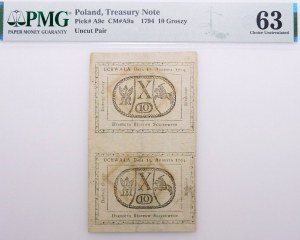 10 pennies 1794 x 2 - two uncut pieces - RARE