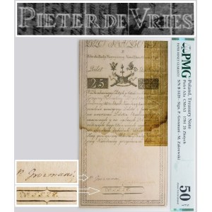 25 złotych 1794 - filigran [PIETER DE VRIES] - ser. B - nr 5528 - kolor