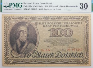 100 Polish marks 15.02.1919 - Ser. AA - first series