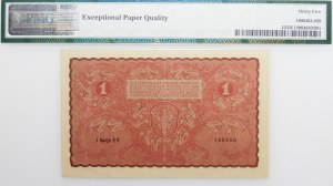 1 Polish mark 1919 - I Ser. EC - low numbers - RARE