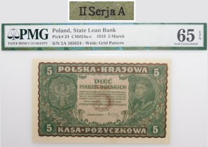 5 Polish marks 1919 - II Ser. A - first series