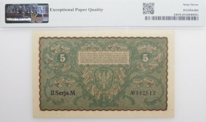 5 Polish marks 1919 - II Ser. M - single letter series
