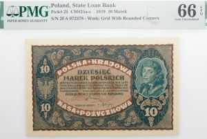10 Polish marks 1919 - II Ser. FA