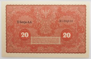 20 Polish marks 1919 - II Ser. AA - first two-letter series