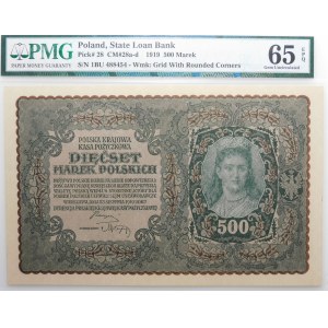 500 marek polskich 1919 - I Ser. BU