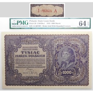 1000 marek polskich 1919 - I Ser. A - pierwsza seria