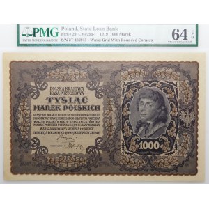1000 marek polskich 1919 - III Ser. T - numeracja wąska