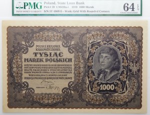 1000 Polish marks 1919 - III Ser. T - narrow numbering