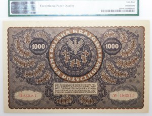 1000 Polish marks 1919 - III Ser. T - narrow numbering