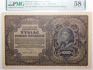 1000 Polish marks 1919 - III Ser. W - narrow numbering