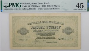 500,000 Polish marks 1923 - ser. AL - 7 digits - high number