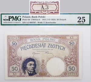 50 zloty 1919 - ser. A.3 - single letter series - RARE