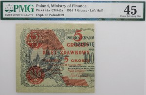 5 pennies 1924 pass ticket - left half