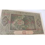 5 złotych 1926 bilet państwowy - WZÓR - PIĘKNY