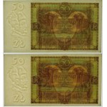 50 złotych 1929 x2 - ser. EJ. - para o kolejnych numerach