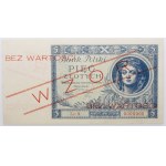 5 złotych 1930 - ser. N. 0000000 - WZÓR - PIĘKNY