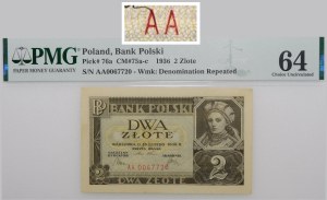 2 gold 1936 - ser. AA - first series