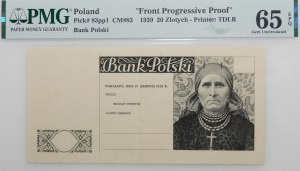 20 gold 1939 - intaglio obverse print attempt - RARE