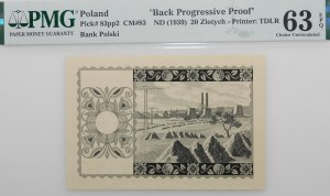 20 gold 1939 - intaglio reverse printing attempt - RARE