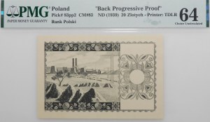 20 gold 1939 - intaglio reverse printing attempt - RARE