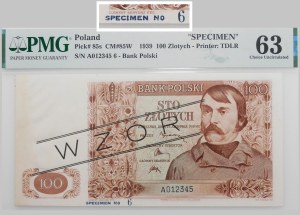 100 gold 1939 - ser. A - MODEL - SPECIMEN No 6