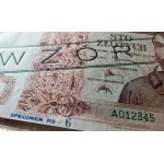 100 złotych 1939 - ser. A - WZÓR - SPECIMEN No 6