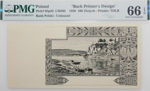 100 gold 1939 - intaglio reverse print attempt - RARE