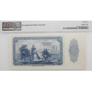 20 złotych 1939 - SPECIMEN - druk ABNCo - szeroki margines