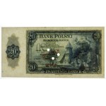 20 złotych 1939 - SPECIMEN - druk ABNCo