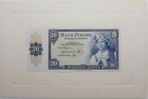 20 gold 1939 - one-sided obverse printing sample - ABNCo printing
