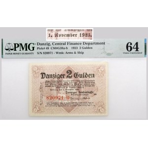 Gdańsk - 2 guldeny 1 LISTOPAD 1923 - UNIKAT w tym stanie