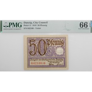 Gdańsk - 50 fenigów 1919 - fioletowy