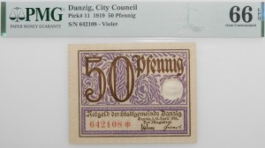 Danzig - 50 fenig 1919 - purple
