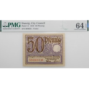 Gdańsk - 50 fenigów 1919 - fioletowy
