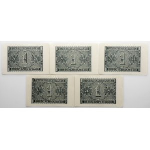 zestaw 5 x 1 złoty 1941 - ser. BD - kolejne numery