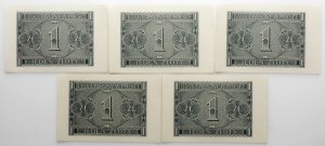 set of 5 x 1 gold 1941 - ser. BD - consecutive numbers