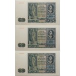 zestaw 3 x 50 złotych 1941 - ser. D - kolejne numery