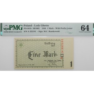 1 marka 1940 getto łódzkie - ser. A num. 6-cyfrowa - Nr 33XXXX