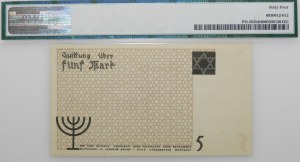 5 marks 1940 Lodz ghetto - paper cardboard - No. 100XXX