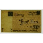 5 marek 1940 getto łódzkie - papier karton - Nr 100XXX